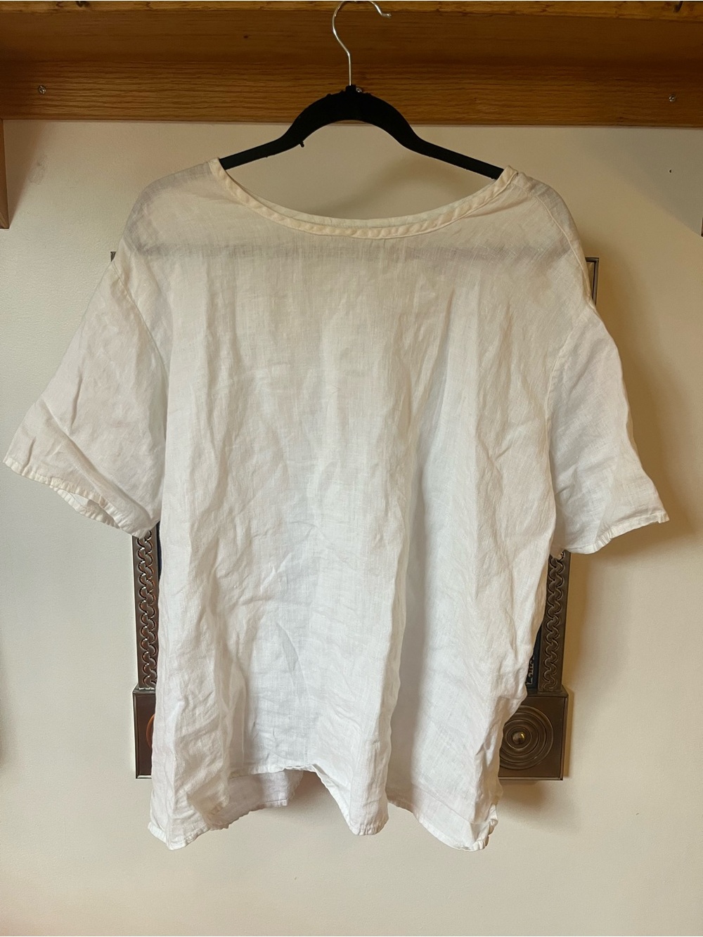 Flax White Relaxed Linen Short-Sleeve Tee